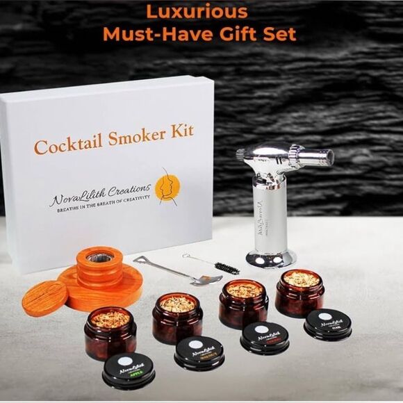 NovaLilith Old Fashioned Cocktail Smoker Kit with Torch (no butane) - Picture 1 of 13